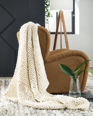 Chaddon Throw - Beige Throw modern furniture Contempo Furniture