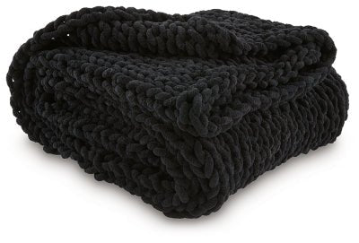 Chaddon Throw - Black Throw modern furniture Contempo Furniture