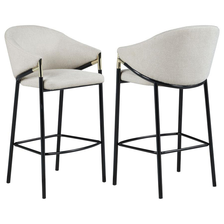 Chadwick - Fabric Upholstered Bar Chair (Set of 2) - Beige Stool Set modern furniture Contempo Furniture