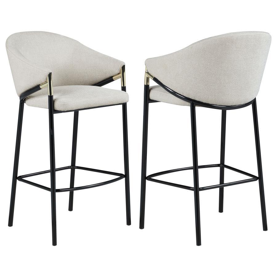 Chadwick - Fabric Upholstered Bar Chair (Set of 2) - Beige Stool Set modern furniture Contempo Furniture