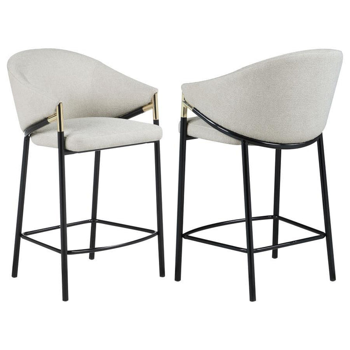 Chadwick - Fabric Upholstered Counter Chair (Set of 2) - Beige Stool Set modern furniture Contempo Furniture