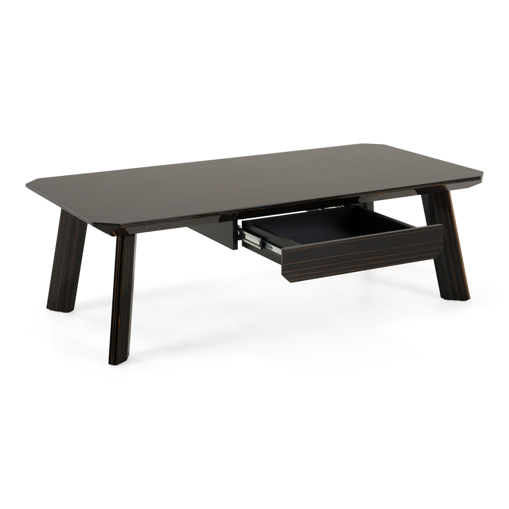 Chadwick Modern Ebony & Rosegold Coffee Table - View 5
