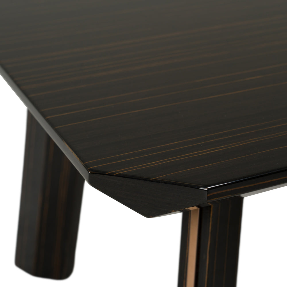 Chadwick Modern Ebony & Rosegold Coffee Table - View 7