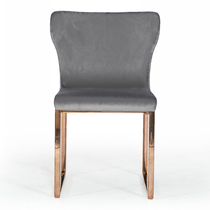 Chadwick Modern Grey Velvet &amp; Rosegold Dining Chair