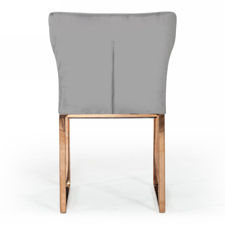 Chadwick Modern Grey Velvet &amp; Rosegold Dining Chair