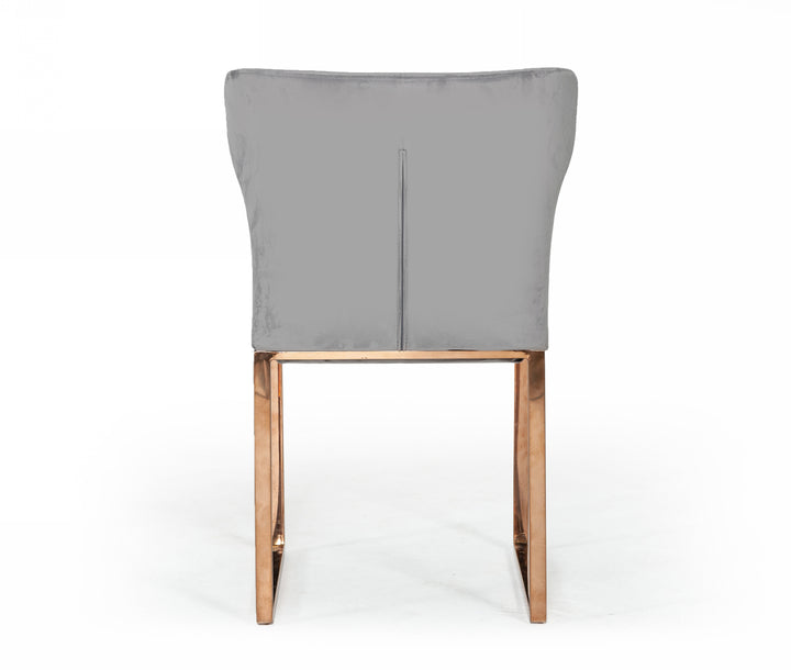 Chadwick Modern Grey Velvet &amp; Rosegold Dining Chair