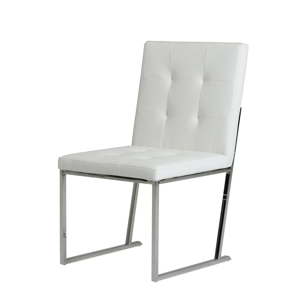 Click - Modern White Leatherette Dining Chair (Set of 2)