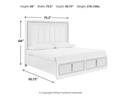 Chalanna California King Upholstered Storage Bed - White Storage Bed modern furniture Contempo Furniture