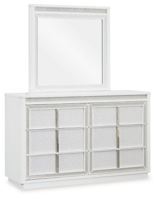 Chalanna Dresser and Mirror - White Dresser & Mirror modern furniture Contempo Furniture
