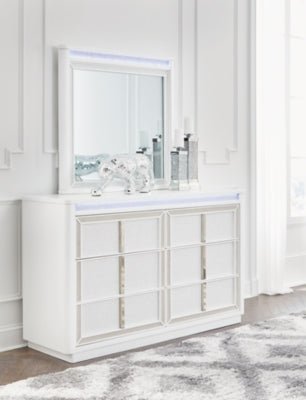 Chalanna Dresser and Mirror - White Dresser &amp; Mirror modern furniture Contempo Furniture
