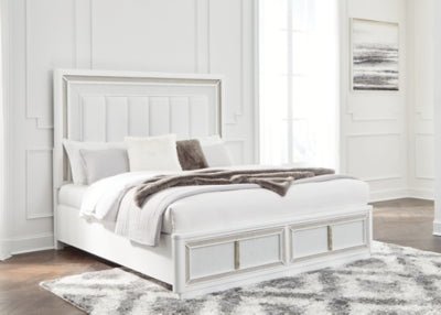 Chalanna King Upholstered Storage Bed - White Storage Bed modern furniture Contempo Furniture