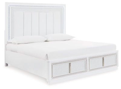 Chalanna King Upholstered Storage Bed - White | Ashley Furniture