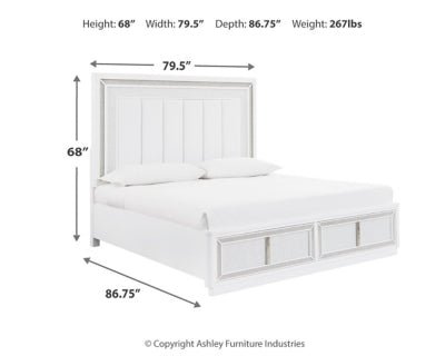 Chalanna King Upholstered Storage Bed - White Storage Bed modern furniture Contempo Furniture