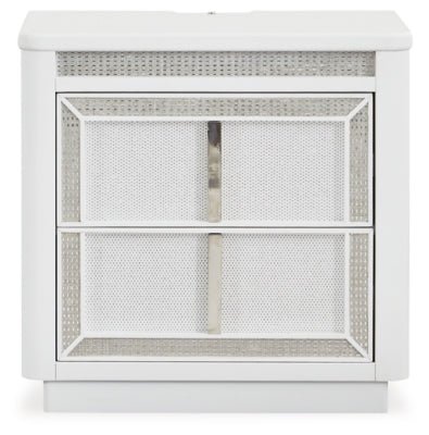 Chalanna Nightstand - White Nightstand w/ Charging Station modern furniture Contempo Furniture