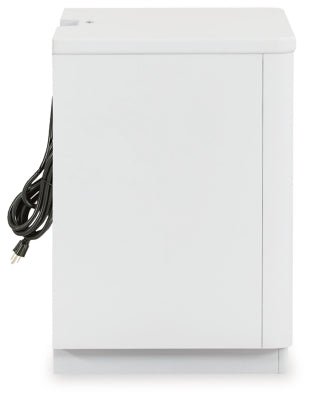Chalanna Nightstand - White Nightstand w/ Charging Station modern furniture Contempo Furniture