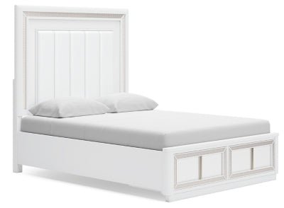 Chalanna Queen Upholstered Storage Bed - White | Ashley Furniture