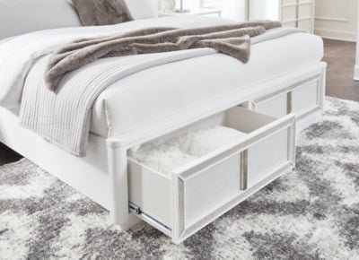 Chalanna Queen Upholstered Storage Bed - White Storage Bed modern furniture Contempo Furniture