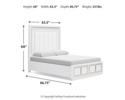 Chalanna Queen Upholstered Storage Bed - White Storage Bed modern furniture Contempo Furniture