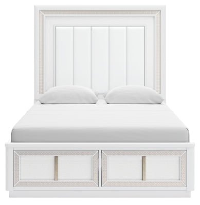 Chalanna Queen Upholstered Storage Bed - White Storage Bed modern furniture Contempo Furniture