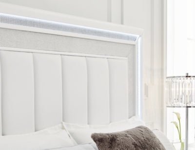 Chalanna Queen Upholstered Storage Bed - White Storage Bed modern furniture Contempo Furniture