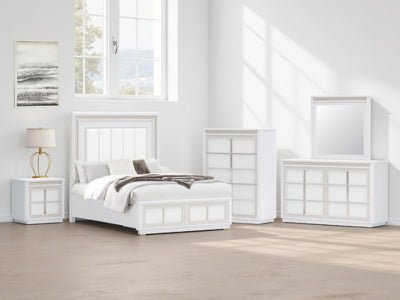 Chalanna Queen Upholstered Storage Bed - White Storage Bed modern furniture Contempo Furniture