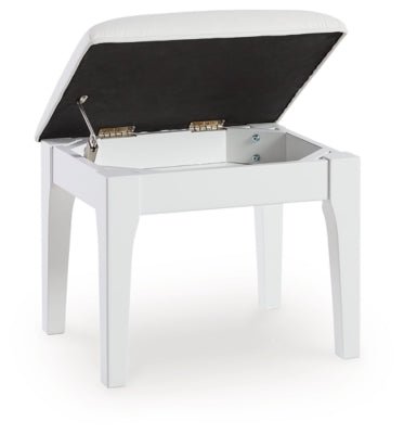 Chalanna Vanity Stool - White Vanity Stool modern furniture Contempo Furniture