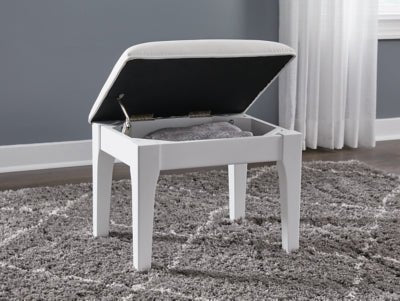 Chalanna Vanity Stool - White Vanity Stool modern furniture Contempo Furniture