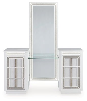 Chalanna Vanity with Mirror - White Vanity Set modern furniture Contempo Furniture
