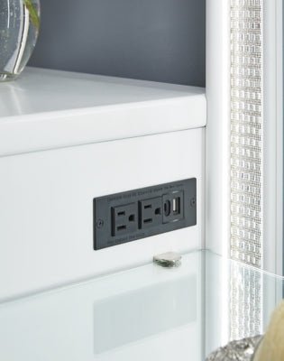 Chalanna Vanity with Mirror - White Vanity Set modern furniture Contempo Furniture