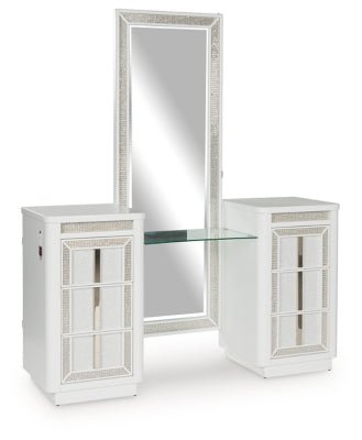 Chalanna Vanity with Mirror - White Vanity Set modern furniture Contempo Furniture