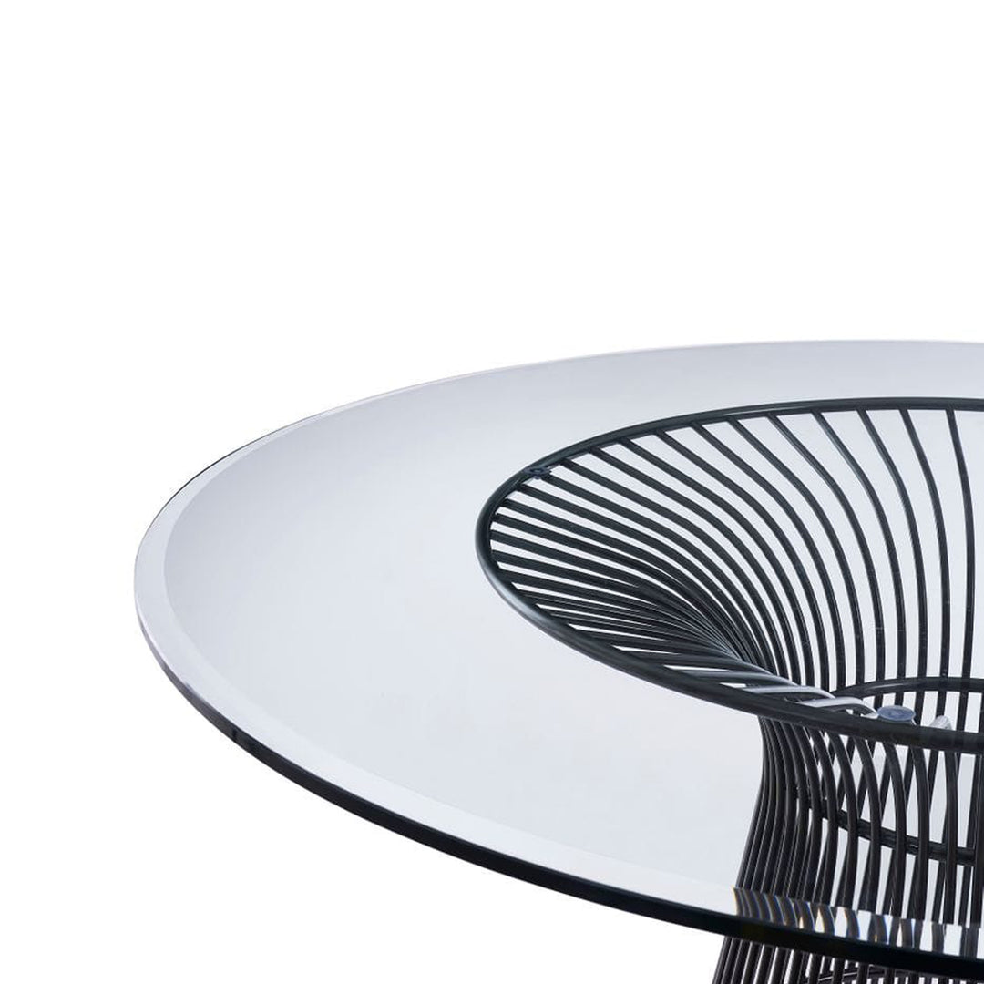 Chandler - Modern Round Glass & Black Stainless Steel Dining Table