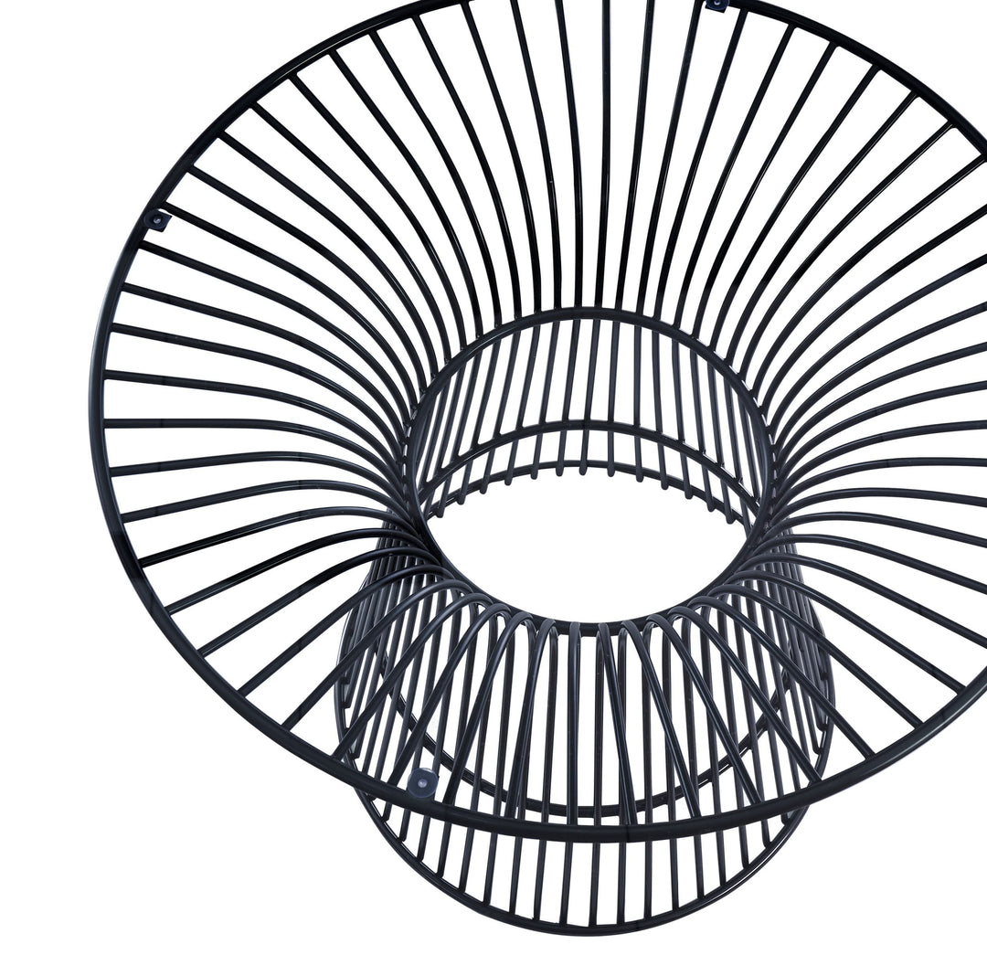 Chandler - Modern Round Glass & Black Stainless Steel Dining Table
