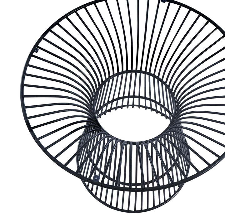 Chandler - Modern Round Glass &amp; Black Stainless Steel Dining Table - View 7