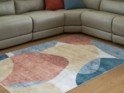 Chanleigh Washable 5' x 7' Area Rug - Blue Washable Rug modern furniture Contempo Furniture