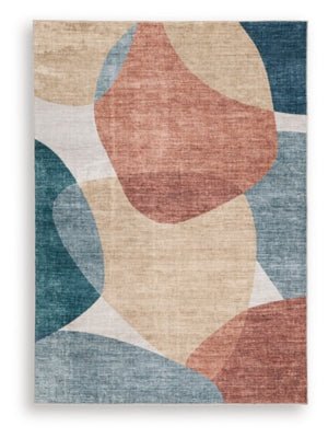 Chanleigh Washable 5' x 7' Area Rug - Blue Washable Rug modern furniture Contempo Furniture