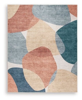 Chanleigh Washable 7'6" x 9'6" Area Rug - Blue Washable Rug modern furniture Contempo Furniture