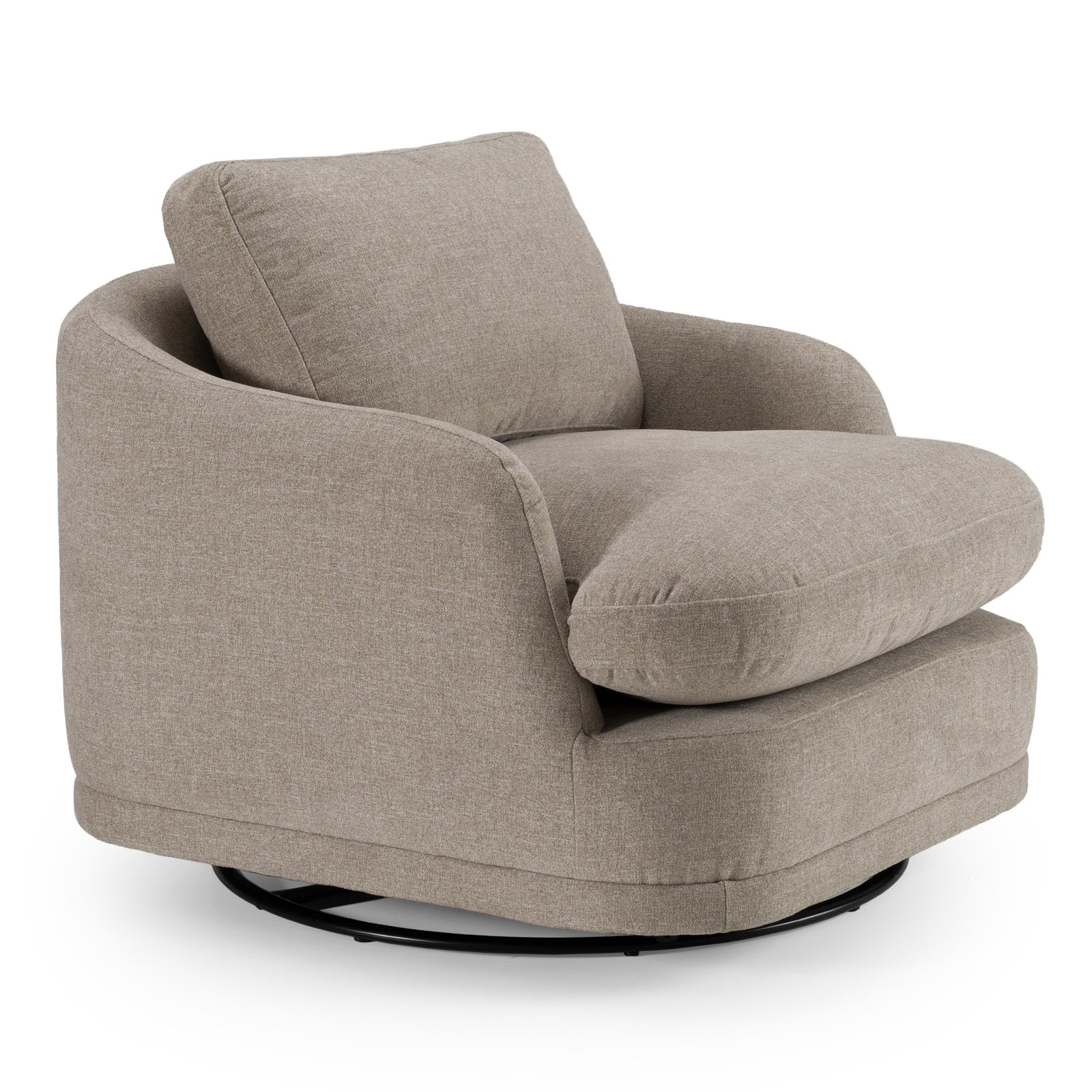 Chantry - Modern Grey Sand Fabric Swivel Accent Chair