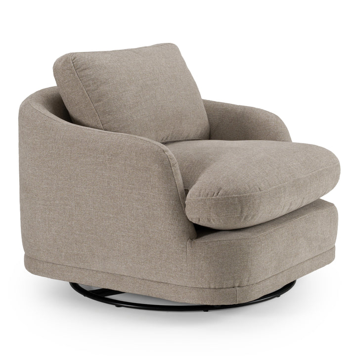 Chantry - Modern Grey Sand Fabric Swivel Accent Chair