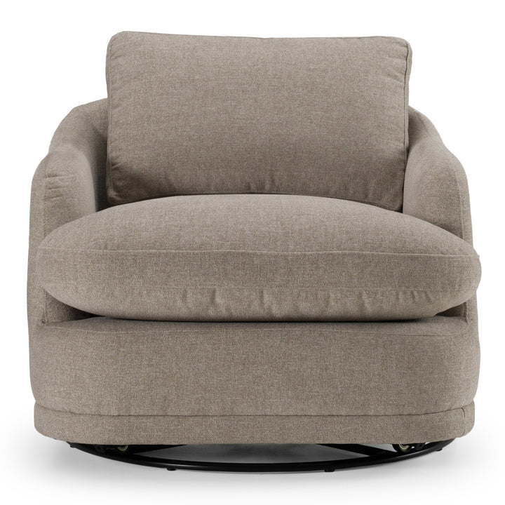 Chantry - Modern Grey Sand Fabric Swivel Accent Chair