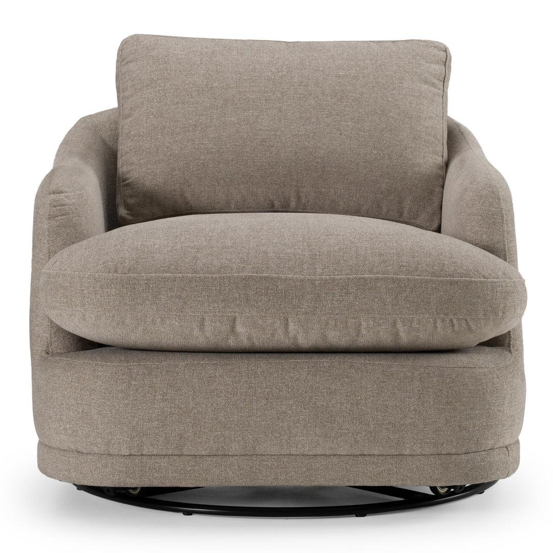 Chantry - Modern Grey Sand Fabric Swivel Accent Chair