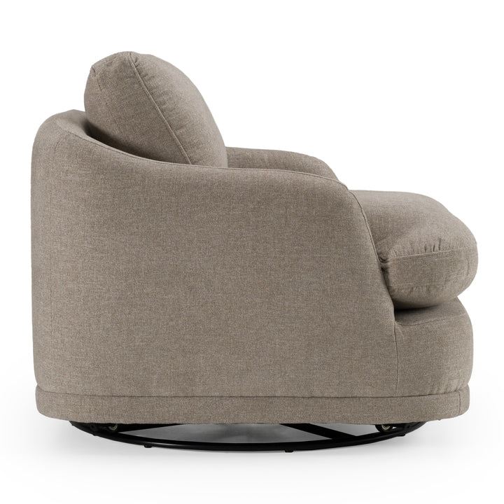 Chantry - Modern Grey Sand Fabric Swivel Accent Chair