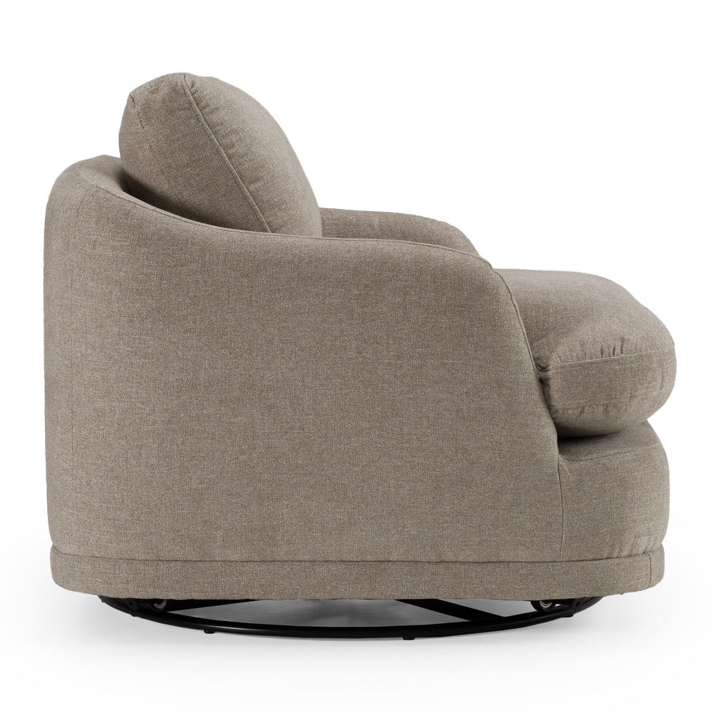 Chantry - Modern Grey Sand Fabric Swivel Accent Chair - View 4