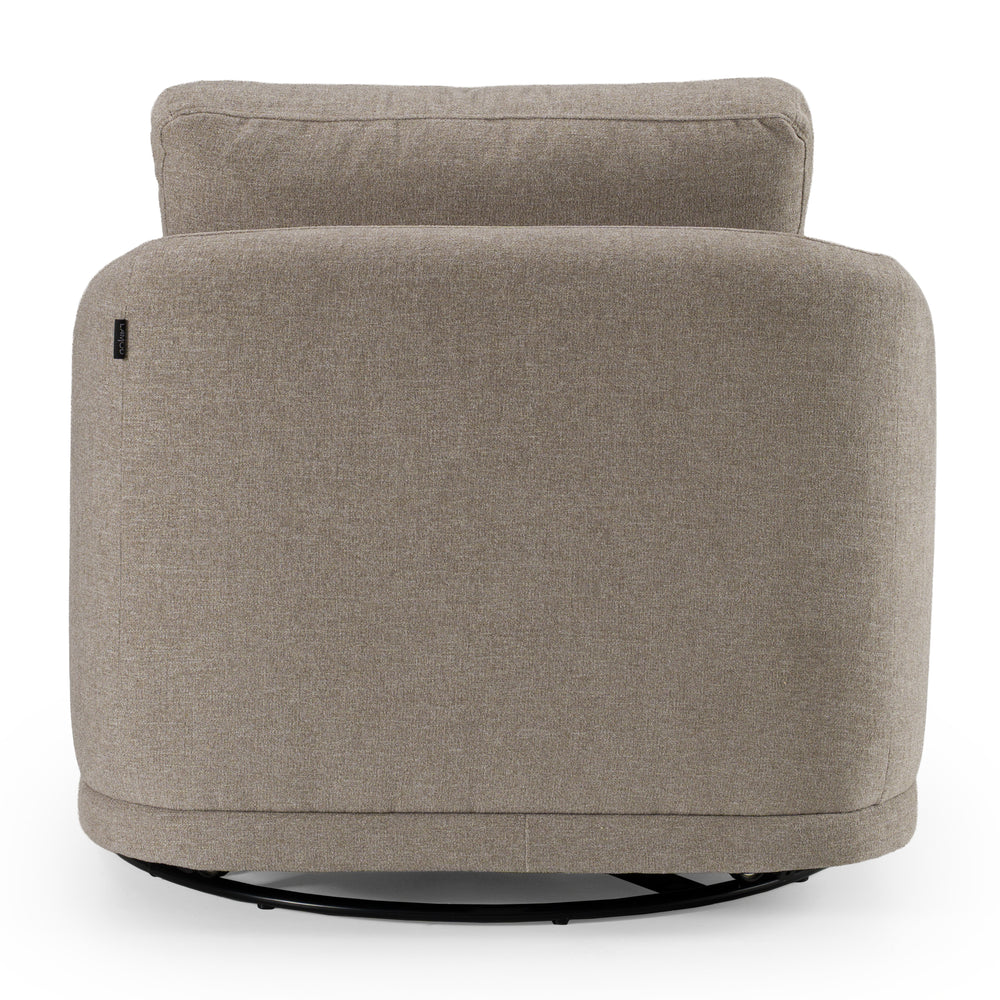 Chantry - Modern Grey Sand Fabric Swivel Accent Chair - View 5