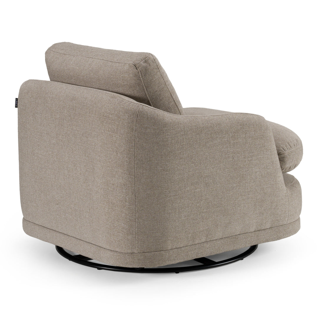 Chantry - Modern Grey Sand Fabric Swivel Accent Chair