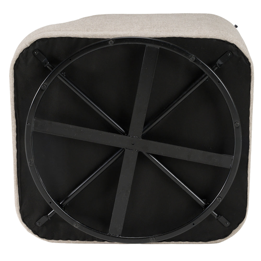 Chantry - Modern Grey Sand Fabric Swivel Accent Chair - View 9
