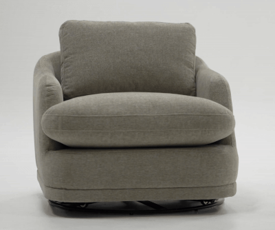 Chantry - Modern Grey Sand Fabric Swivel Accent Chair - View 10