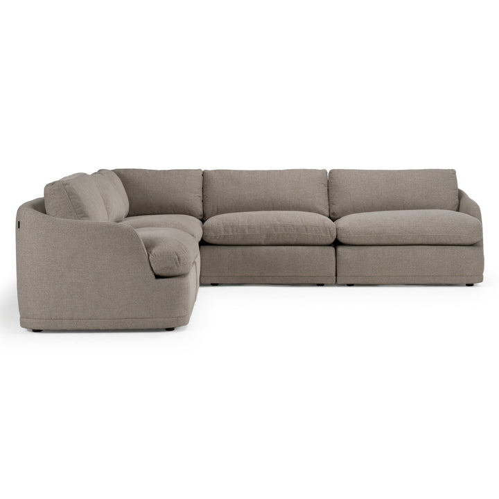 Chantry - Modern Grey Sand Fabric Sectional Sofa