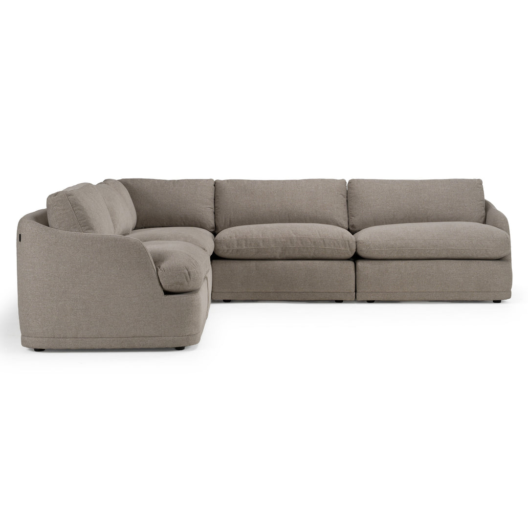 Chantry - Modern Grey Sand Fabric Sectional Sofa