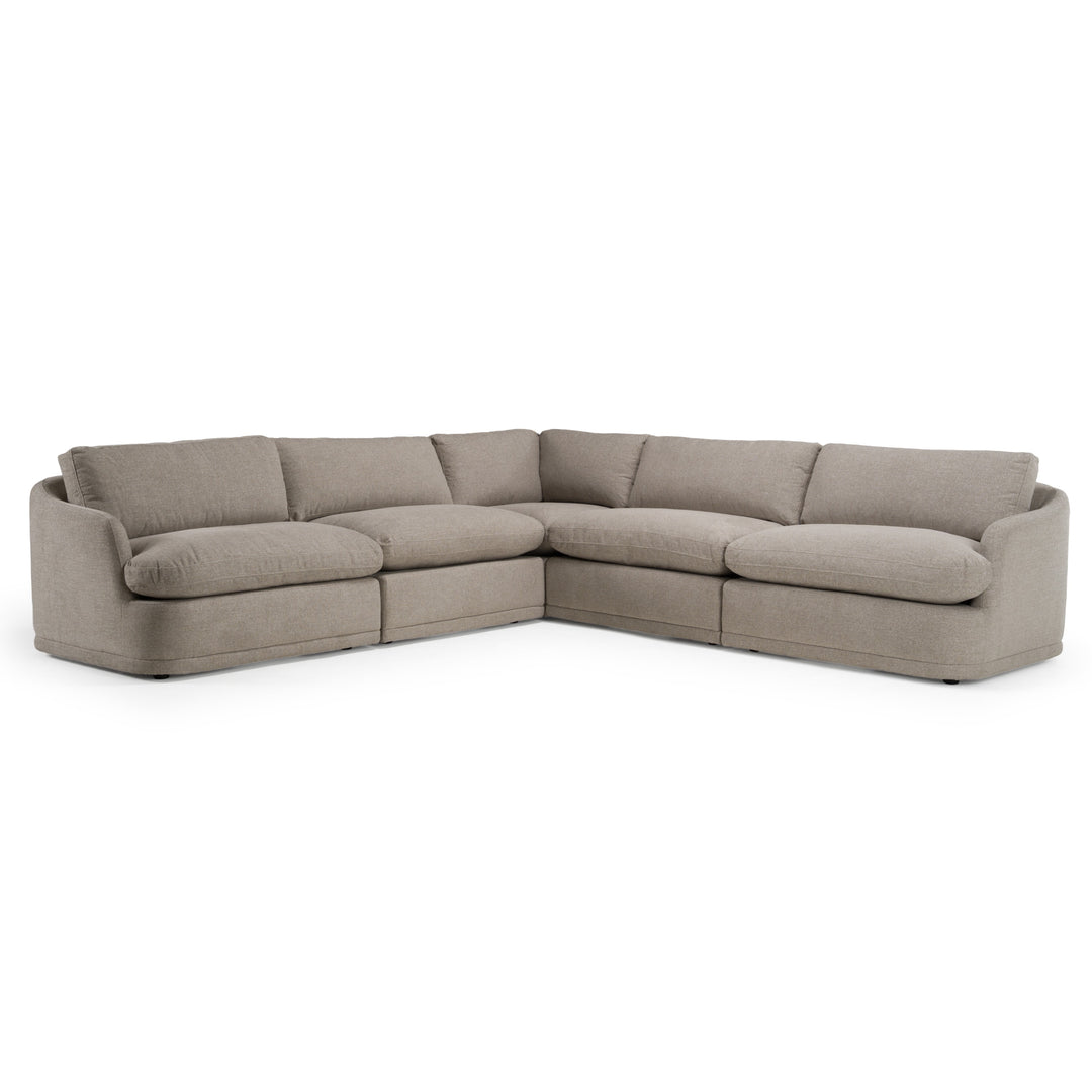 Chantry - Modern Grey Sand Fabric Sectional Sofa