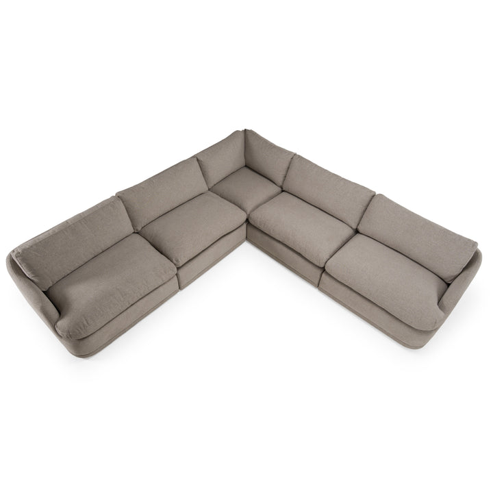 Chantry - Modern Grey Sand Fabric Sectional Sofa